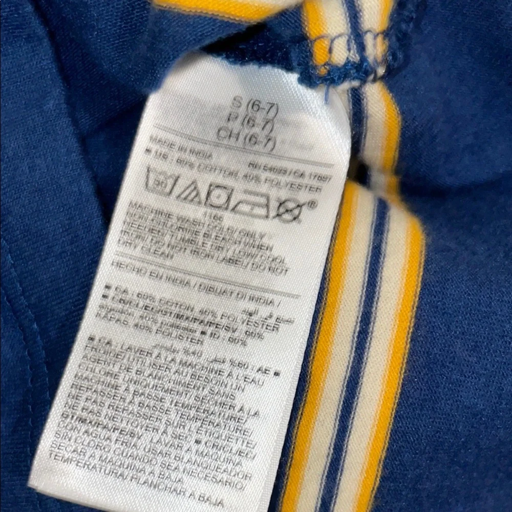 Old Navy Kids Striped Tee - Blue and Yellow - Picture 3 of 4